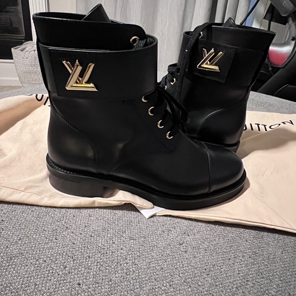 Louis Vuitton LV Monogram Wonderland Flat Ranger Combat Boots 38